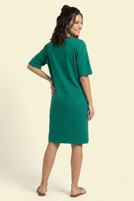 Zivame Minions Knit Cotton Loungwear Dress - Ultramarine Green — image 3